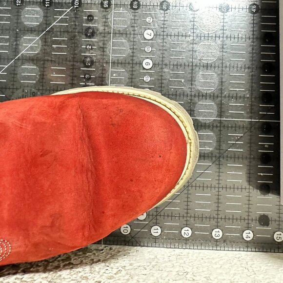 Timberland Holiday Men Size 9.5M Red Stand Out White  Leather Combat Boot